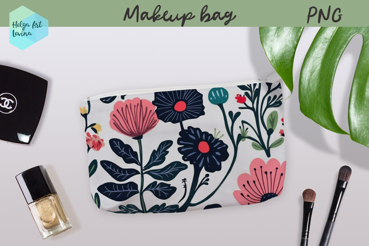 Cosmetic bag flowers, makeup bag sublimation