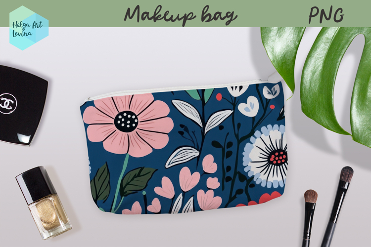 Cosmetic bag flowers, makeup bag sublimation