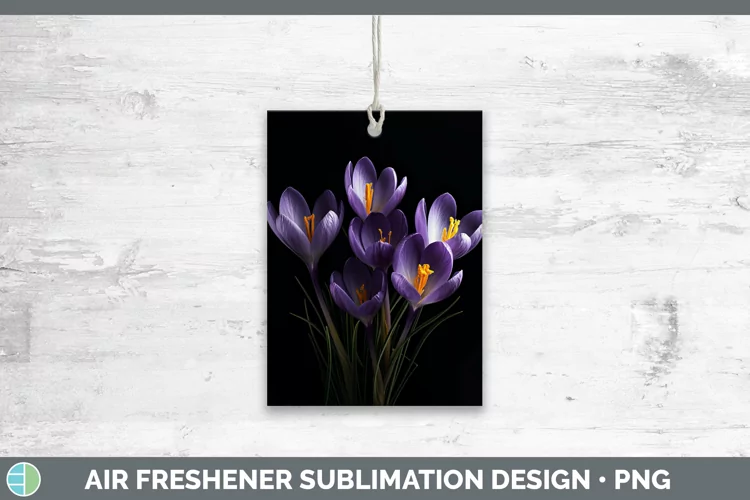 Flowers Crocus Air Freshener Sublimation Car Freshener Desig