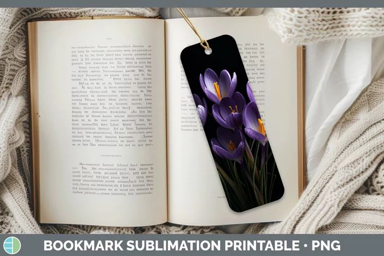 Flowers Crocus Bookmark Sublimation Printable Designs