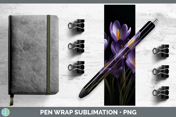 Flowers Crocus Pen Wrap Sublimation Epoxy Pen Designs