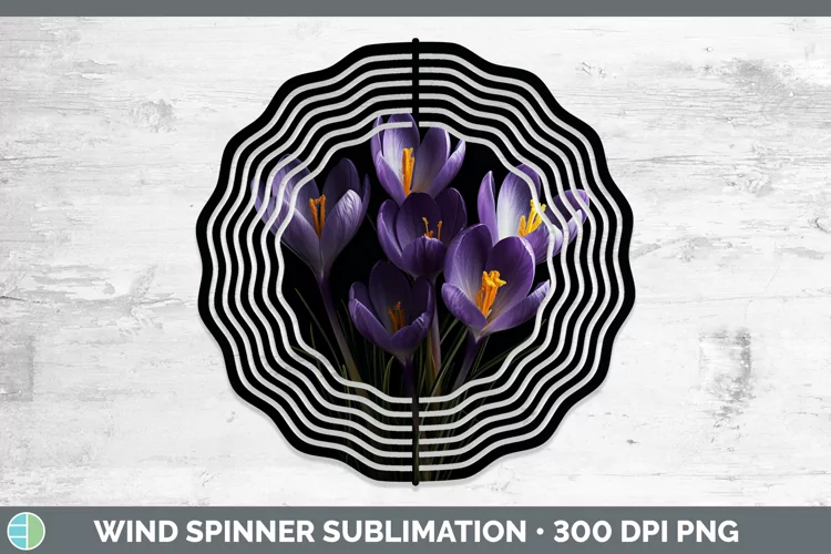 Flowers Crocus Wind Spinner Sublimation Spinner Designs