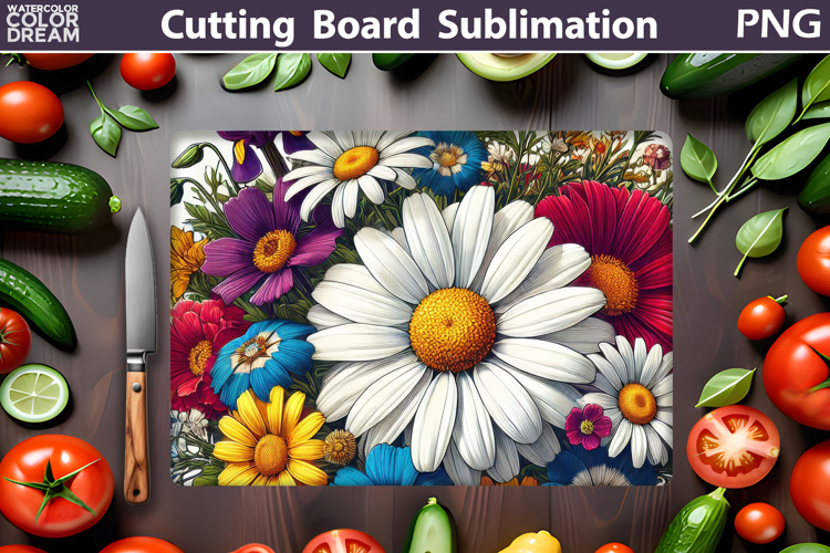 Wildflowers Cutting Board | Daisy Flowers Cutting Board