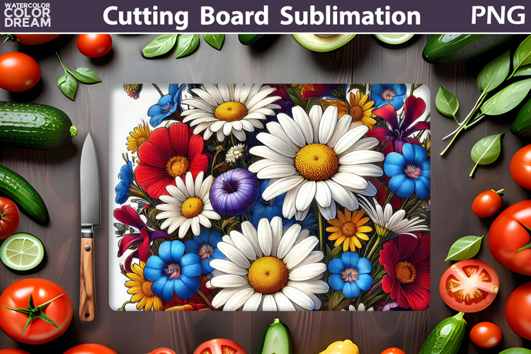 Wildflowers Cutting Board | Daisy Flowers Cutting Board