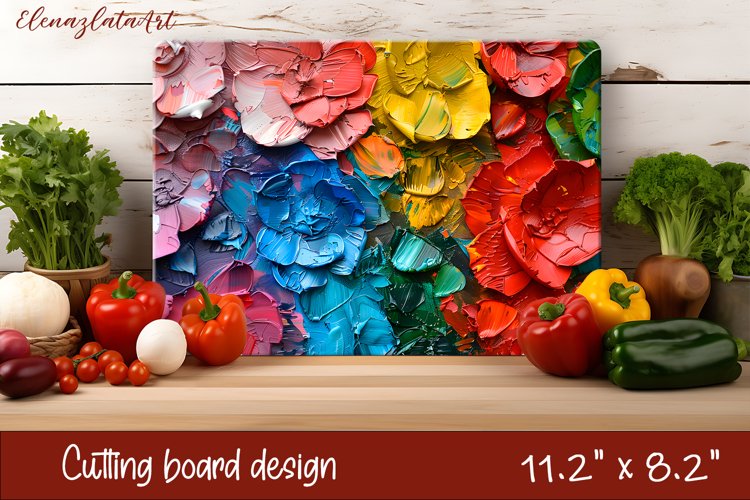 Flowers Cutting Board Design. oil painting floral sublimatio