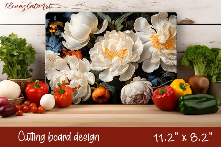 3d Flowers Cutting Board Design | Cutting Board PNG example image 1