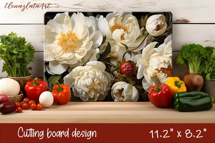 3d Flowers Cutting Board Design | Cutting Board PNG