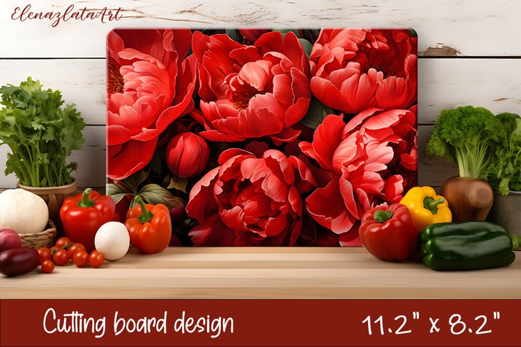 3d Flowers Cutting Board Design | Cutting Board PNG
