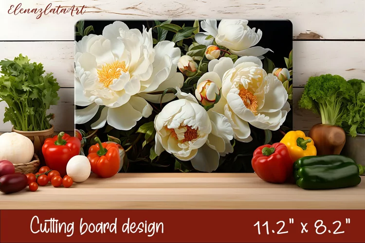 3d Flowers Cutting Board Design | Cutting Board PNG