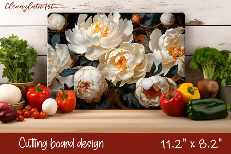 3d Flowers Cutting Board Design | Cutting Board PNG example image 1