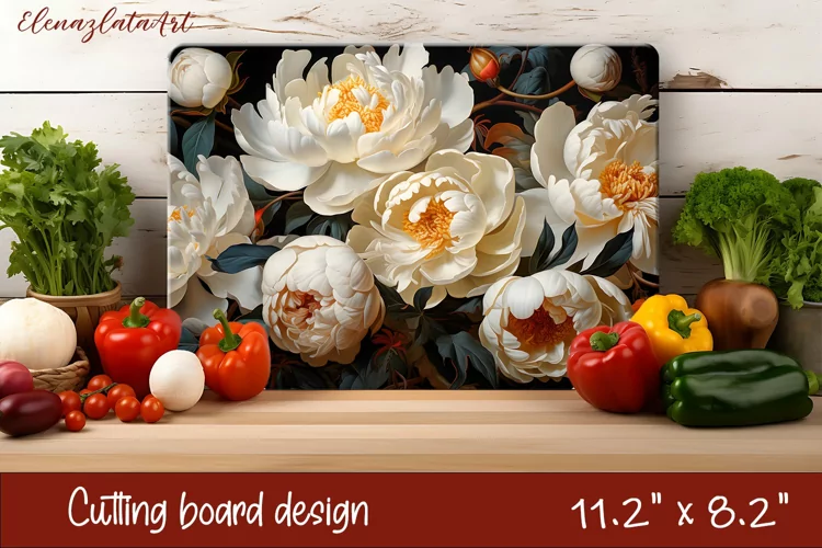 3d Flowers Cutting Board Design | Cutting Board PNG