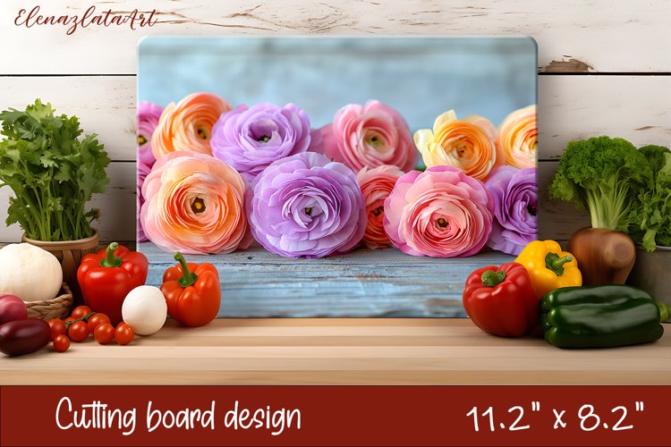 3d Flowers Cutting Board Design | Cutting Board PNG example image 1