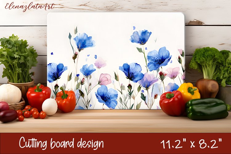 Flowers Cutting Board Design. Meadow Wildflowers