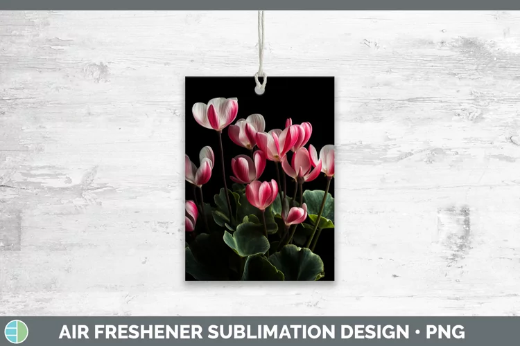 Flowers Cyclamen Air Freshener Sublimation Car Freshener Des