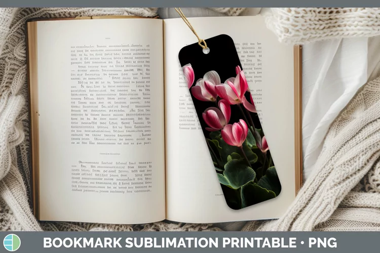 Flowers Cyclamen Bookmark Sublimation Printable Designs