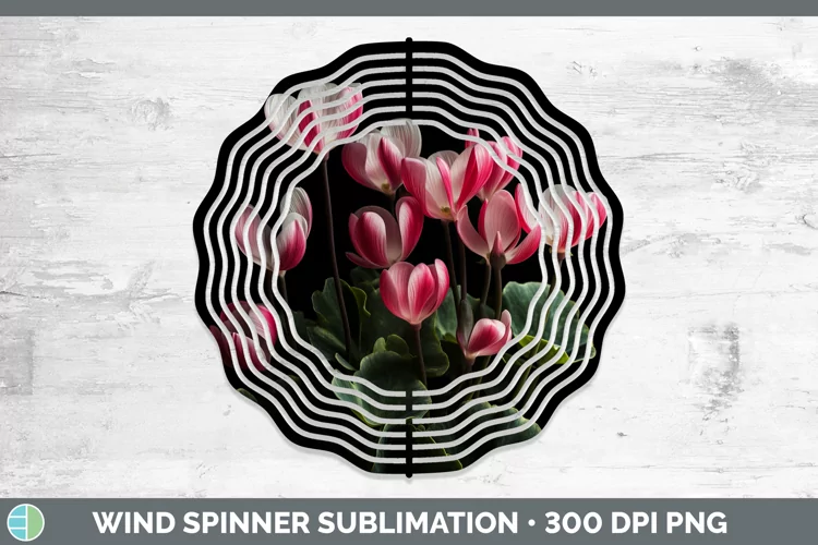 Flowers Cyclamen Wind Spinner Sublimation Spinner Designs