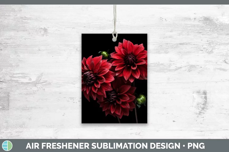 Flowers Dahlia Air Freshener Sublimation Car Freshener Desig