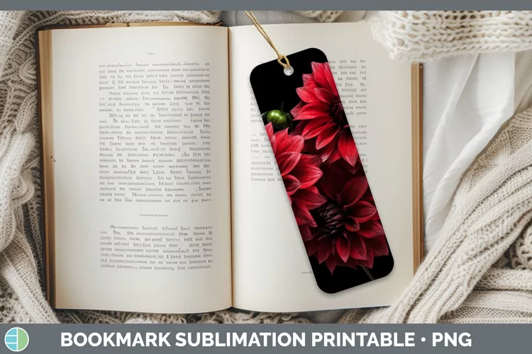Flowers Dahlia Bookmark Sublimation Printable Designs