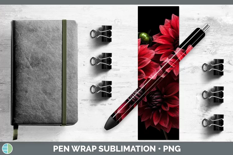 Flowers Dahlia Pen Wrap Sublimation Epoxy Pen Designs