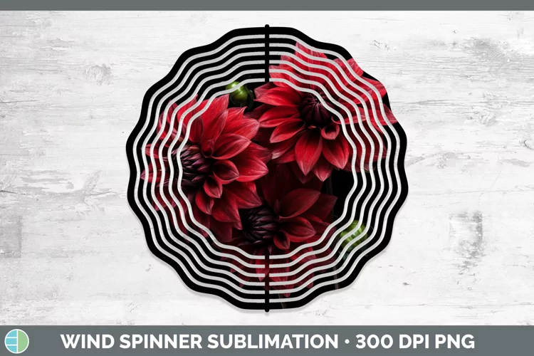 Flowers Dahlia Wind Spinner Sublimation Spinner Designs