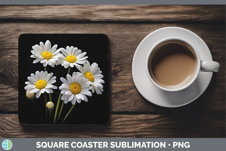 Flowers Daisy Square Coaster Sublimation Coaster Designs