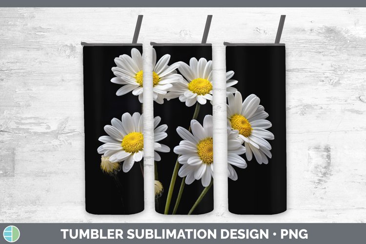 Flowers Daisy Tumbler Sublimation 20 oz Skinny Tumbler Desig