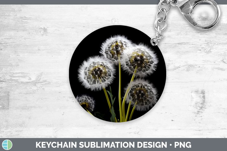 Flowers Dandelion Keychain Sublimation Keyring Designs