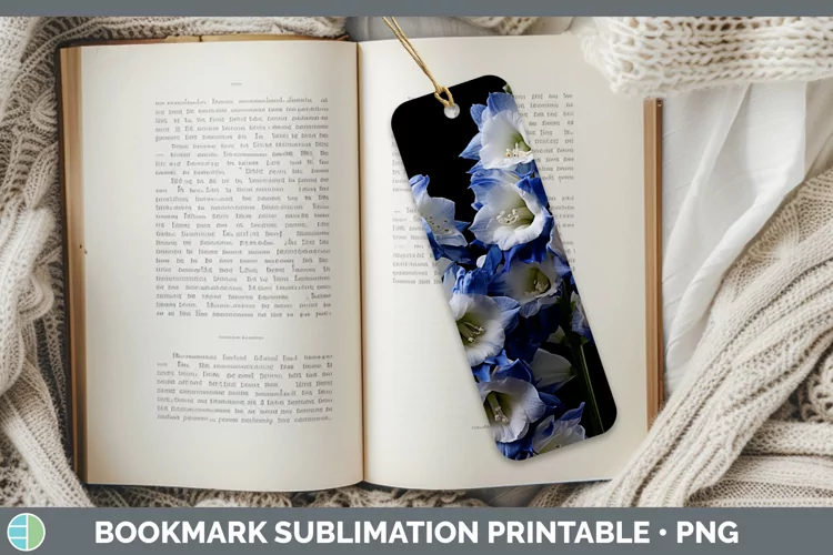 Flowers Delphinium Bookmark Sublimation Printable Designs