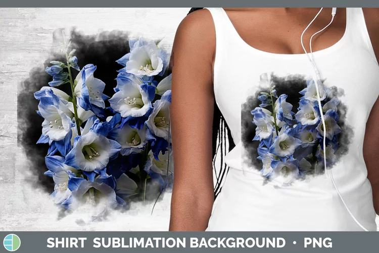 Flowers Delphinium Shirt Sublimation Sublimation Background