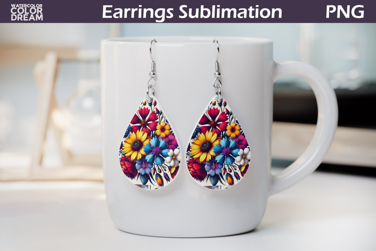Wildflowers Teardrop Earrings | Flowers Teardrop Earrings