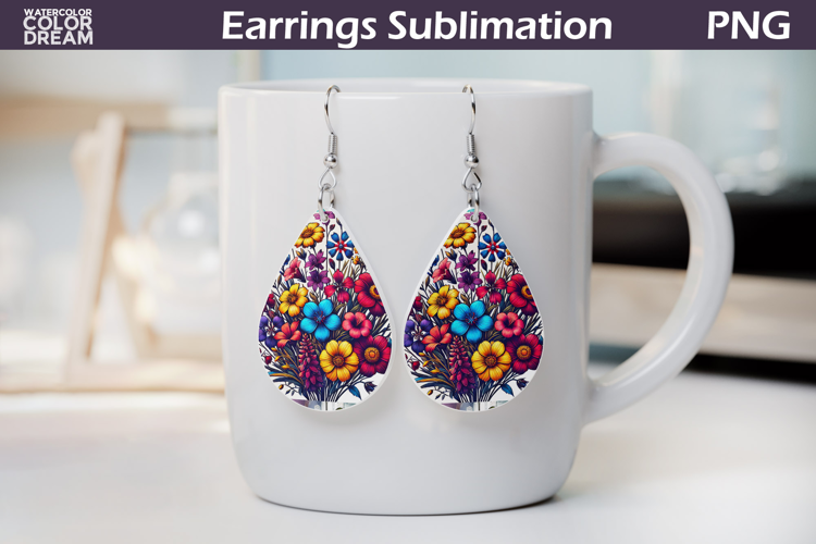 Wildflowers Teardrop Earrings | Flowers Teardrop Earrings