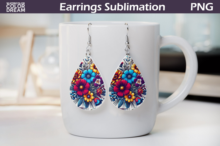 Wildflowers Teardrop Earrings | Flowers Teardrop Earrings