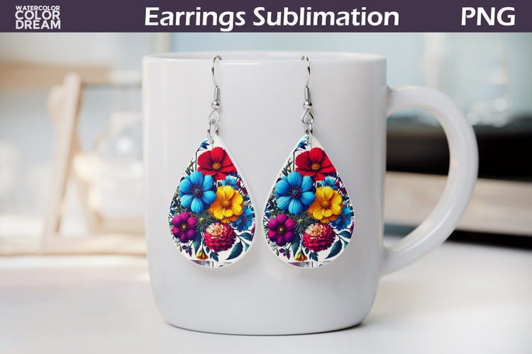 Wildflowers Teardrop Earrings | Flowers Teardrop Earrings