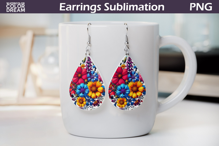 Wildflowers Teardrop Earrings | Flowers Teardrop Earrings