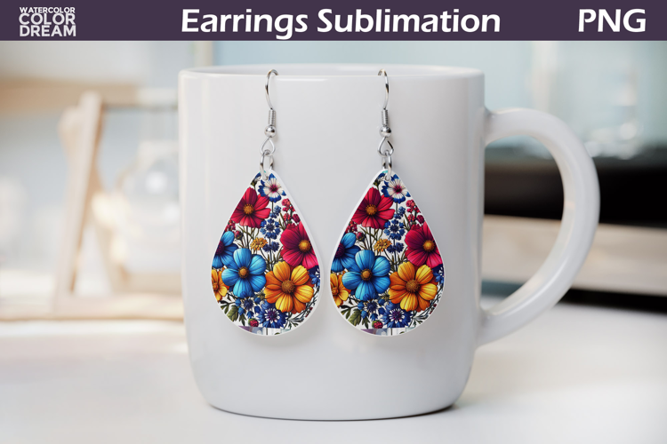 Wildflowers Teardrop Earrings | Flowers Teardrop Earrings