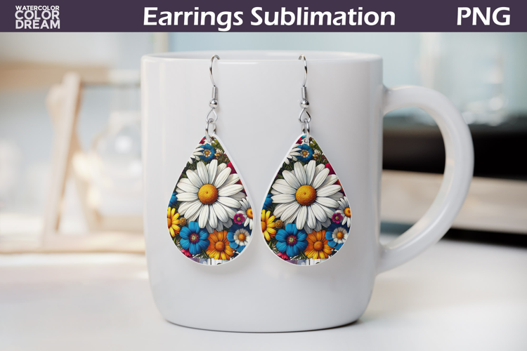 Wildflowers Teardrop Earrings | Daisy Teardrop Earrings