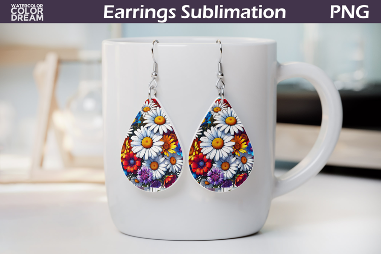 Wildflowers Teardrop Earrings | Daisy Teardrop Earrings