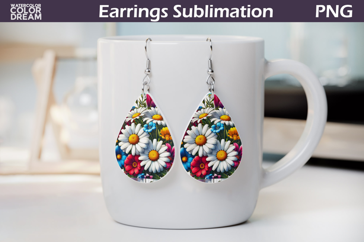 Wildflowers Teardrop Earrings | Daisy Teardrop Earrings