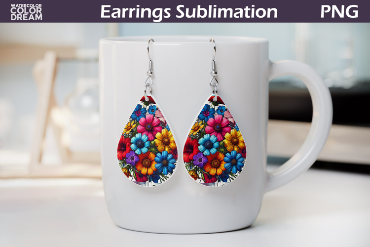 Wildflowers Teardrop Earrings | Flowers Teardrop Earrings