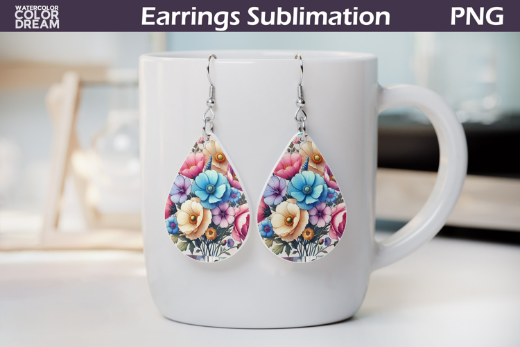 Wildflowers Teardrop Earrings | Pastel Flowers Earrings