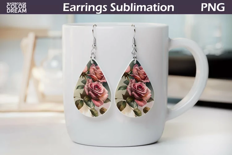 Roses Teardrop Earrings | Flowers Teardrop Earrings