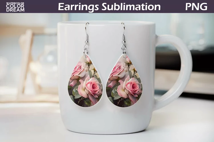 Roses Teardrop Earrings | Flowers Teardrop Earrings