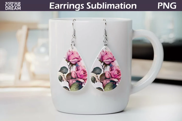 Roses Teardrop Earrings | Flowers Teardrop Earrings