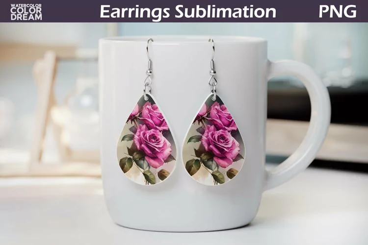 Roses Teardrop Earrings | Flowers Teardrop Earrings