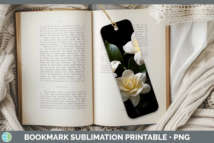 Flowers Gardenia Bookmark Sublimation Printable Designs