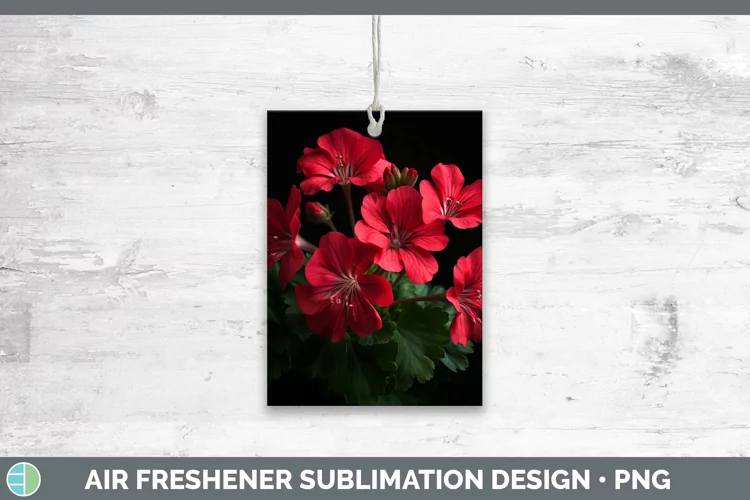 Flowers Geranium Air Freshener Sublimation Car Freshener Des