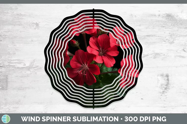 Flowers Geranium Wind Spinner Sublimation Spinner Designs