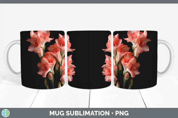 Flowers Gladiolus Mug Wrap Sublimation Coffee Cup Designs