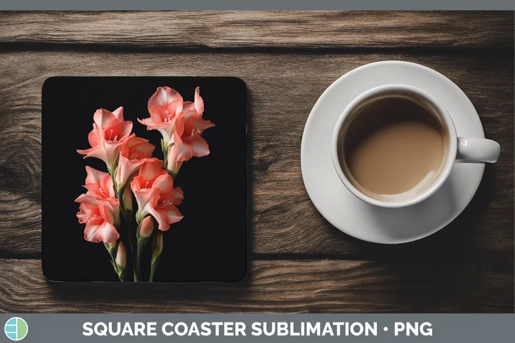 Flowers Gladiolus Square Coaster Sublimation Coaster Designs