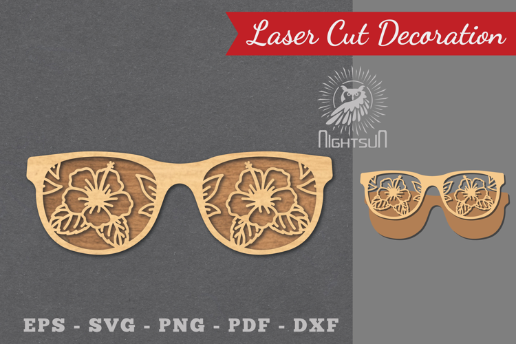 Flowers Glasses Laser Cut Decoration